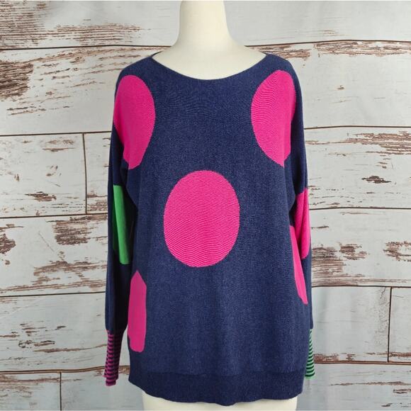 Zaket & Plover Polka Dot Sweater Cotton Cashmere Size Small - Picture 1 of 5